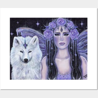 Twila and Tianna wolf and fairy by Renee Lavoie Posters and Art